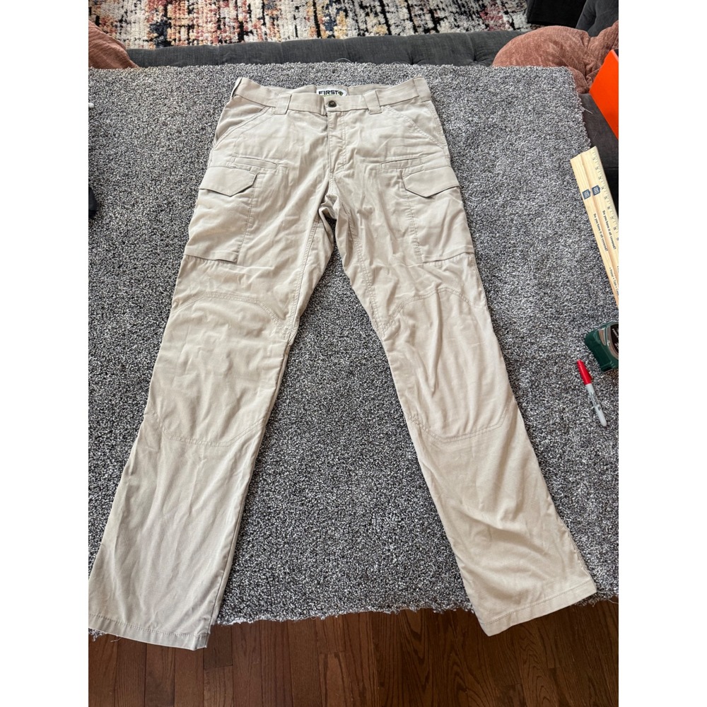 First Tactical Mens V2 Tactical Pants Khaki Ripstop Cargo Trousers 36x36